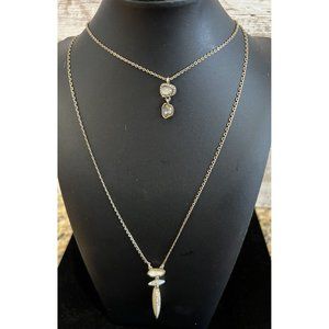CTI Gold Tone Double Strand Rhinestone And Bead Type Necklace
